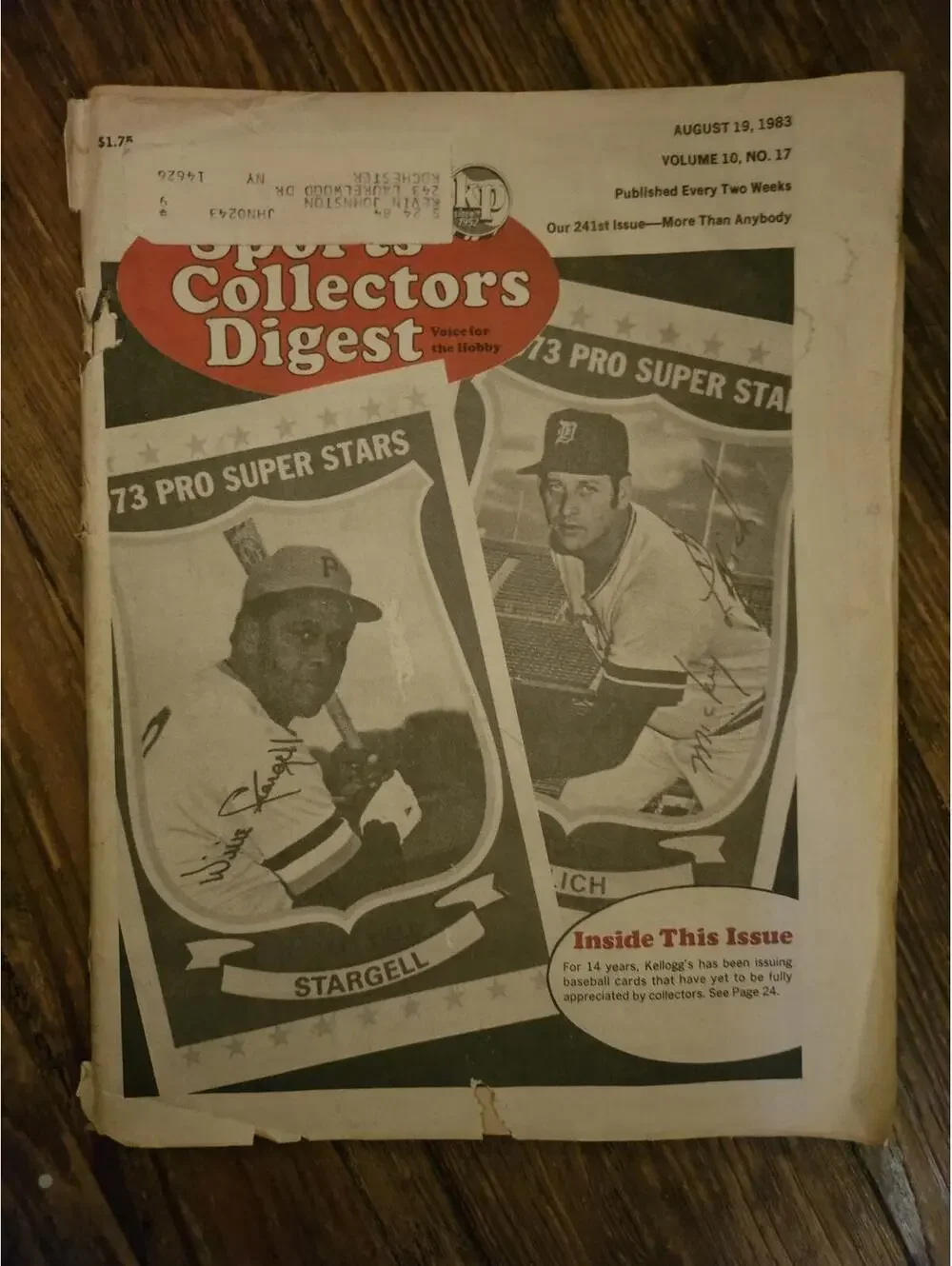Sports Collectors Digest - Aug. 19, 1983 issue - Willie Stargell